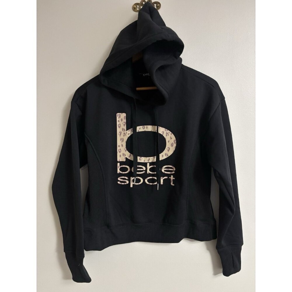 Bebe Sport Animal Print Logo Hoodie Hooded‎ SweatShirt Plus Size Small Y2k